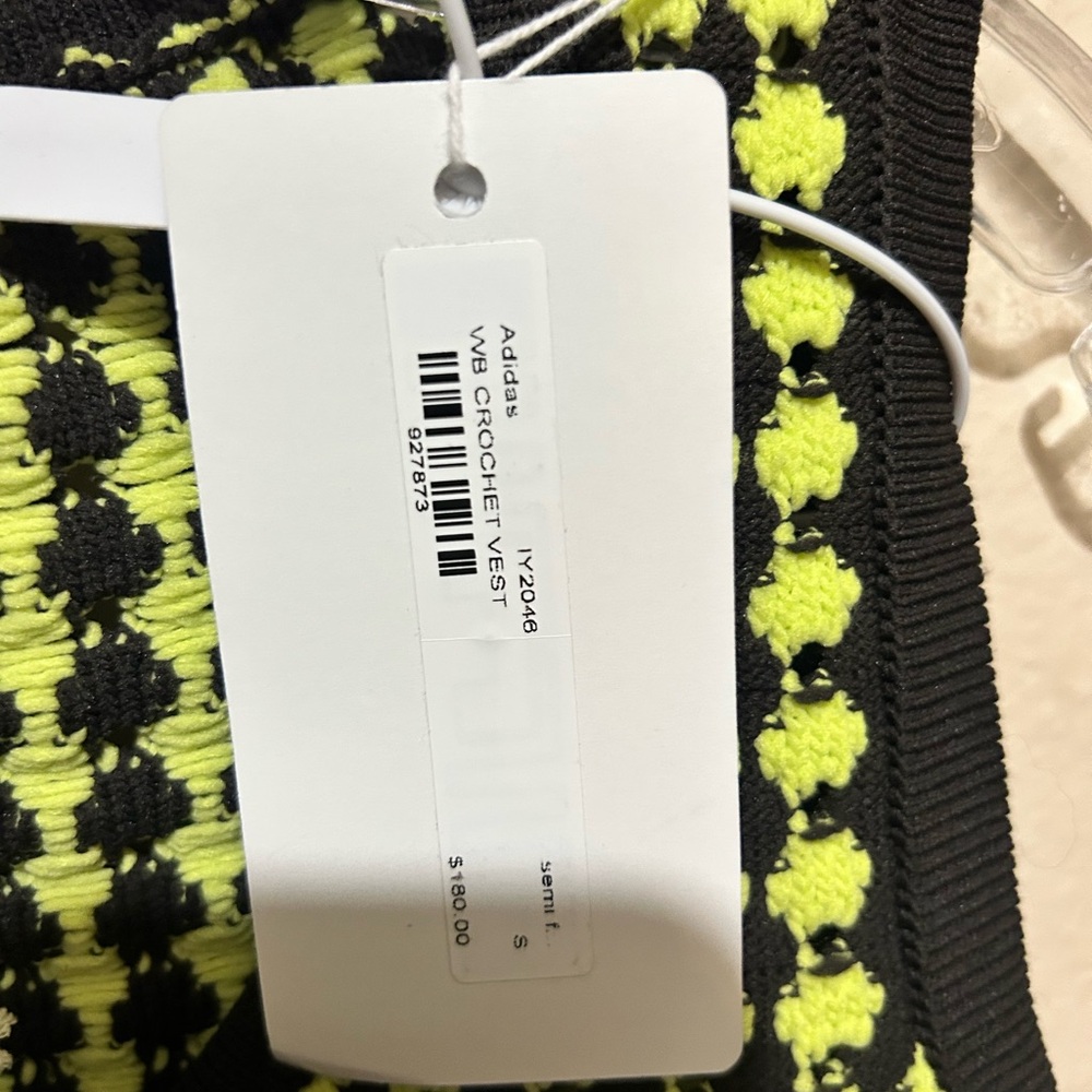 Adidas Yellow and Black Crochet Vest